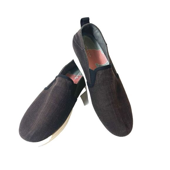 OluKai Women's Size 8 Slip On Comfort Casual Shoe Flat Brown Black Fabric Loafer - Picture 2 of 11